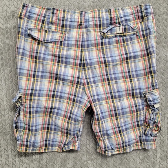 Urban Pipeline Cargo Shorts Mens Sz 40 Plaid Woven Cotton Multicolor 11" Inseam - Picture 5 of 7
